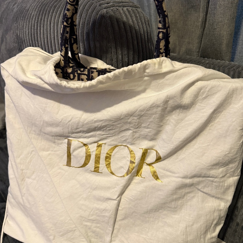 Dior White and Gold Travel Bag